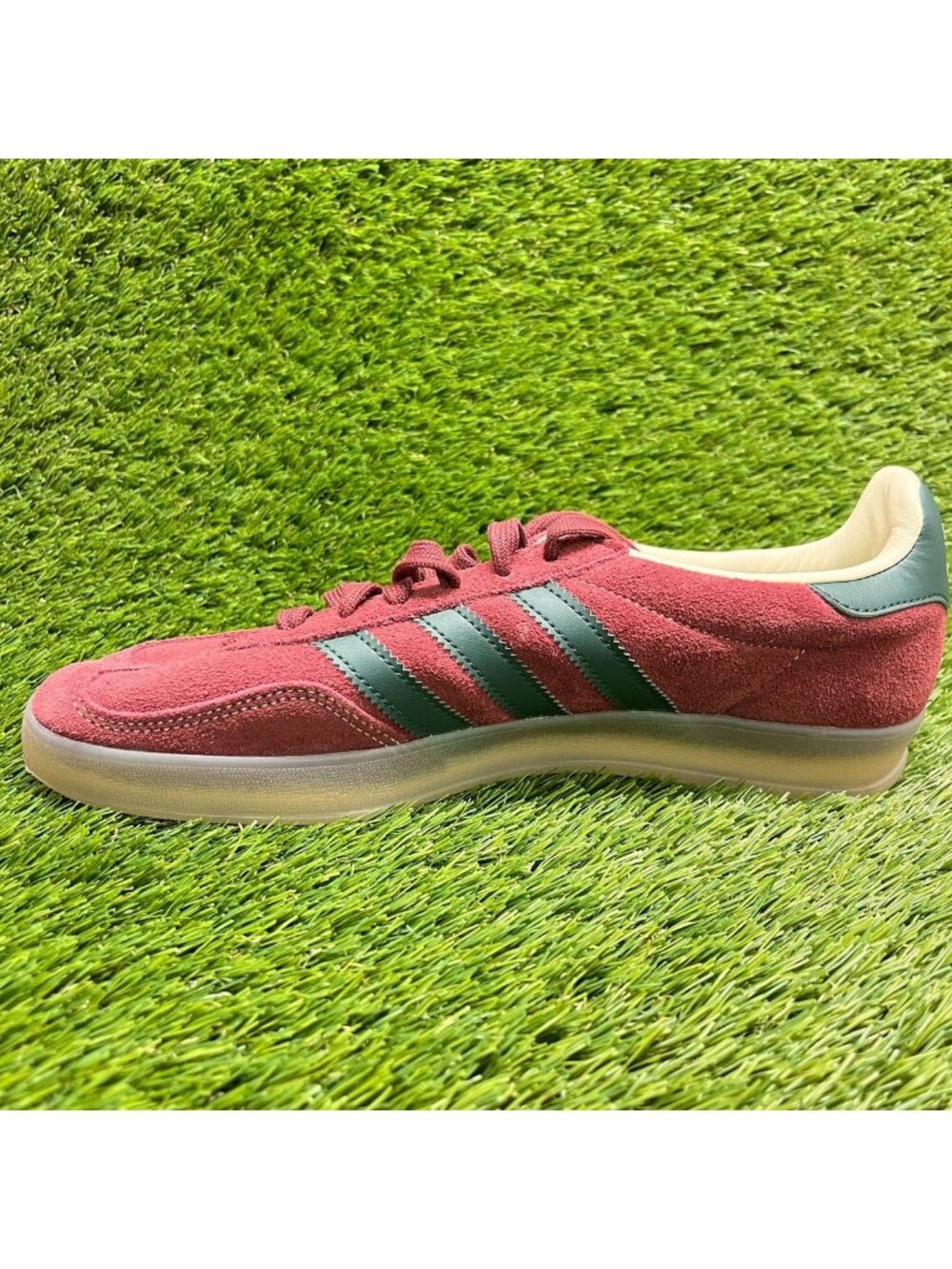 Adidas Gazelle Indoor Mens Size 9 Maroon Green Athletic Suede Shoes Sneakers